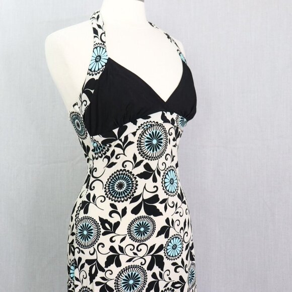 Ruby Rox Halter Maxi Dress M Retro 70s Floral Fit & Flare Boho Summer Beach - Picture 8 of 16